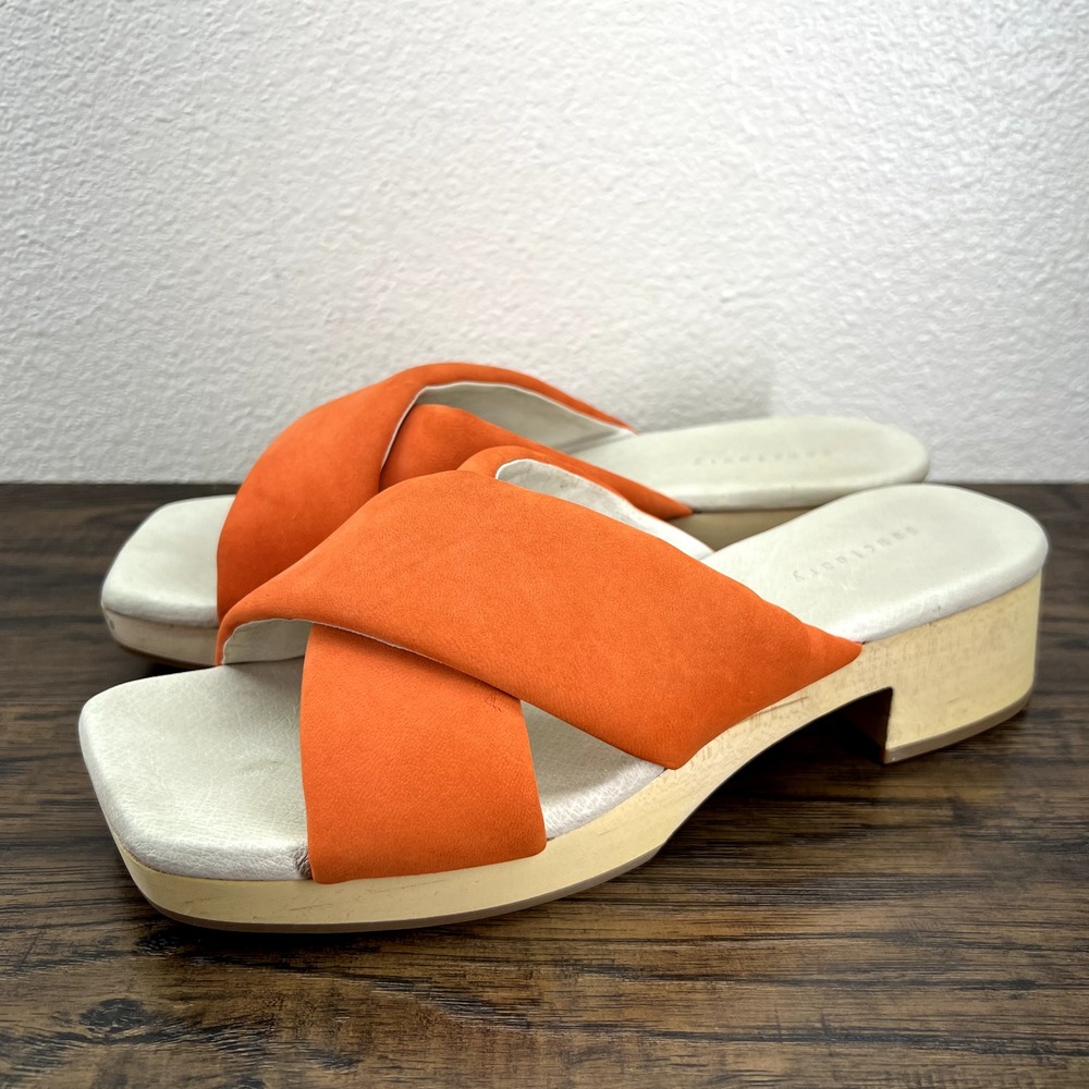 Sanctuary Orange Crossband Slide Sandals